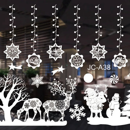 Christmas Window Stickers Merry Christmas Decorations For Home 2024 Christmas Wall Sticker Kids Wall Decals Happy New Year 2025 - Novo Fusion