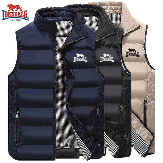Men's Embroidery Brand High Quality Warm Vest Vest, Autumn and Winter Luxury Fashion Brand, Sleeveless Outdoor Windproof Jacket - Novo Fusion