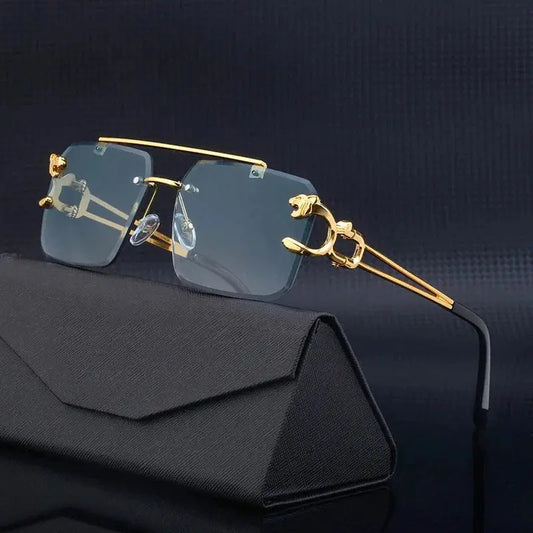Luxury Square Sunglasses Man Woman Brand Designer Vintage Rimless Sun Glasses Male Female Fashion Retro Mirror Oculos De Sol - Novo Fusion