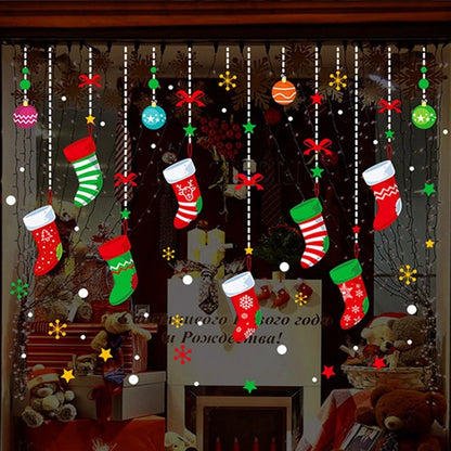 Christmas Wall Window Stickers Marry Christmas Decoration For Home 2024 Christmas Ornaments Xmas Tree Navidad Gift New Year 2025 - Novo Fusion