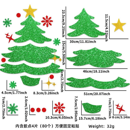 Christmas Door Window Stickers Felt Cloth Snowman Santa Claus Elk Wall Sticker Christmas Home Decoration Happy New Year 2024 - Novo Fusion