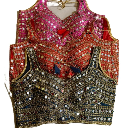 Handmade Indian Choli Tops Blouse Women for Indian Sari Dress Saree Sequin Belly Dance Performance Novo Fusion - Chic Essentials for Life's Canvas