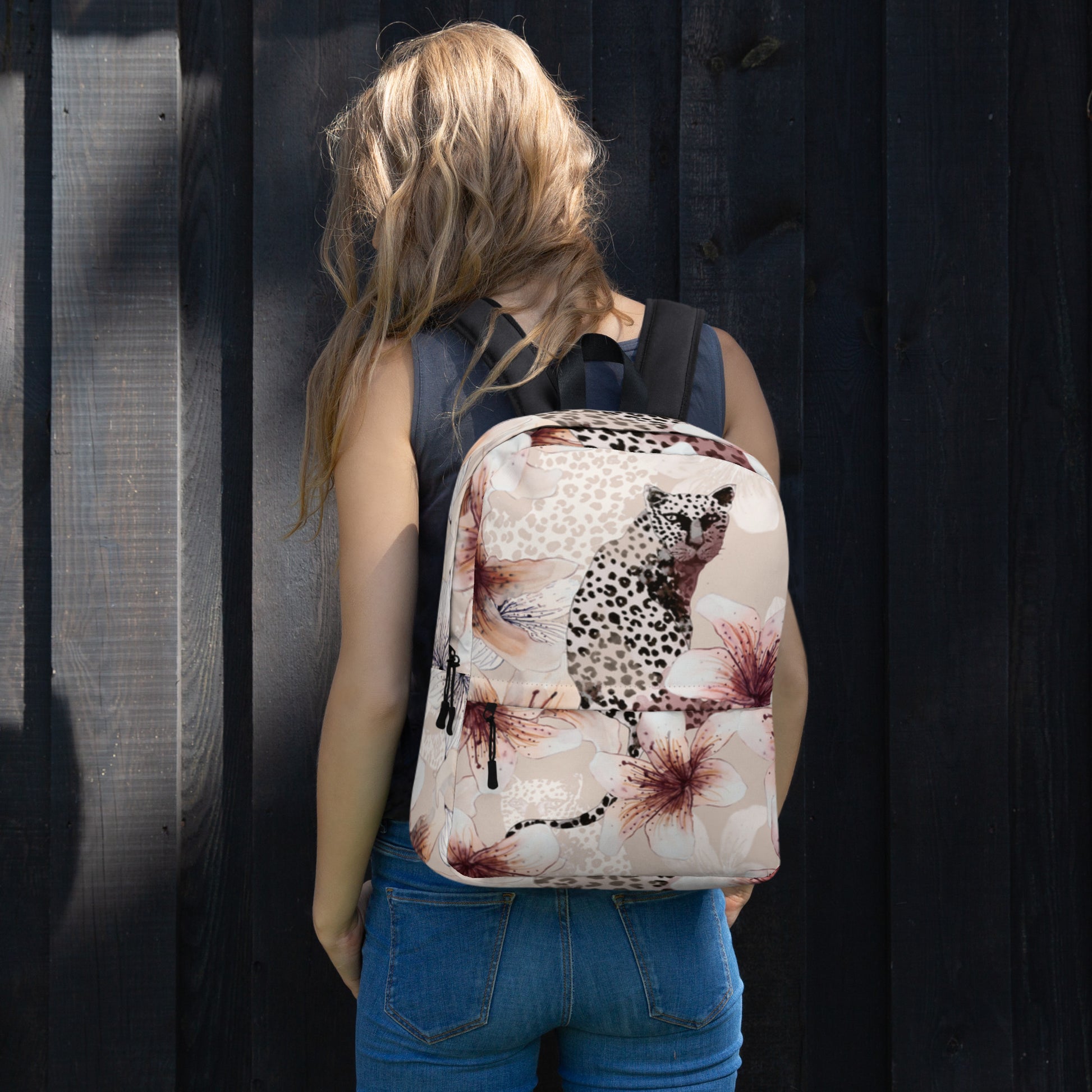 Premium Sustainable Peach Wildlife Water-Resistant Backpack - Novo Fusion