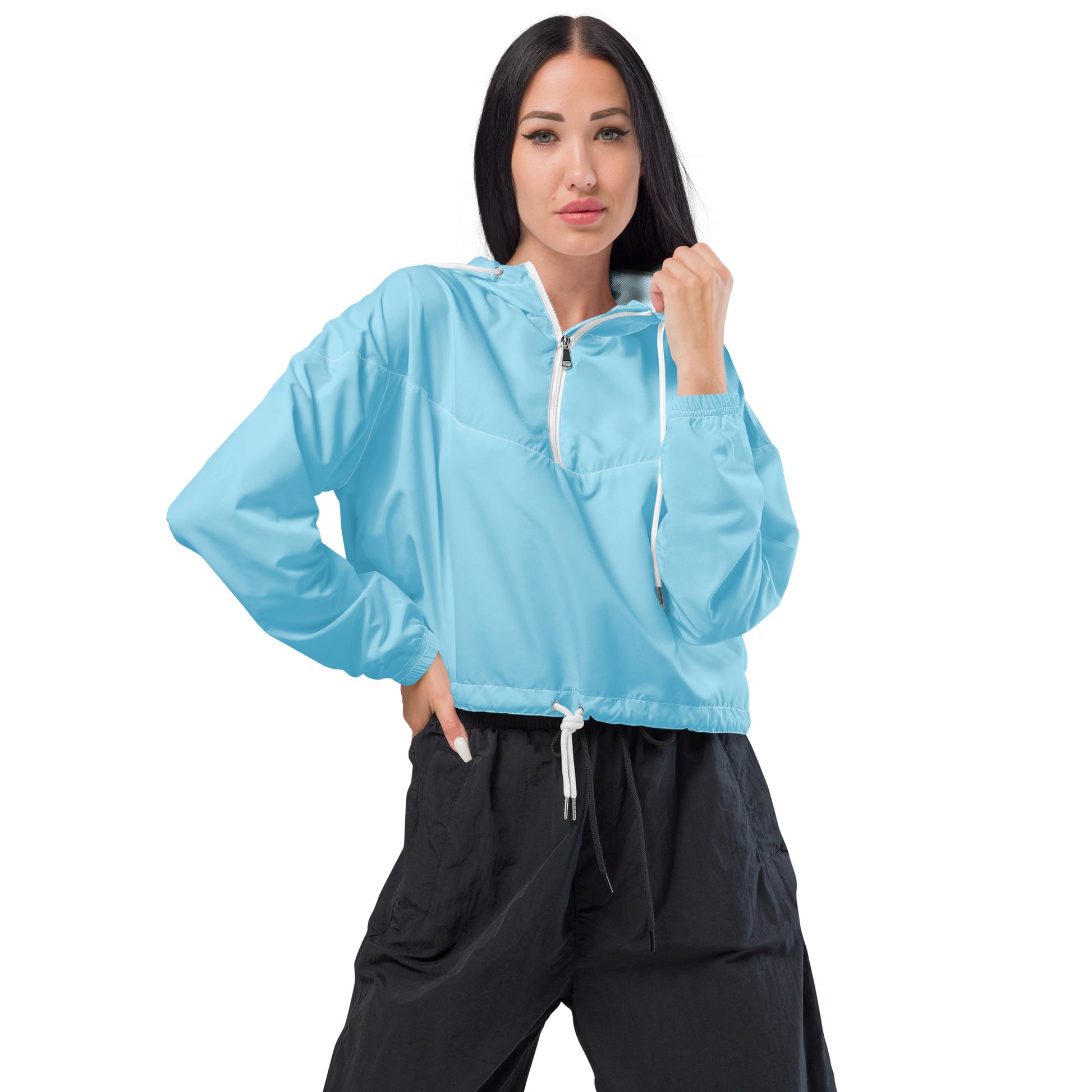 Women’s 100% Polyester Waterproof Lightweight Stylish Cropped Windbreaker Jumper - Novo Fusion