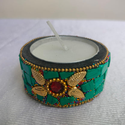 Mithila Madhubani Painting Candle Holders