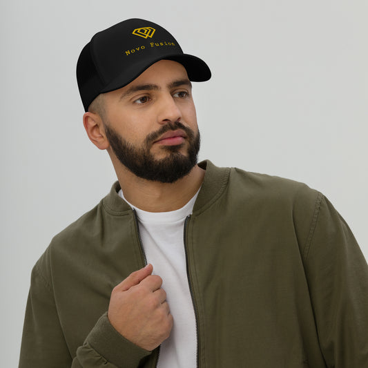 Comfy Breathable Stylish Fashionable Sustainable Trucker Cap - Black - Novo Fusion