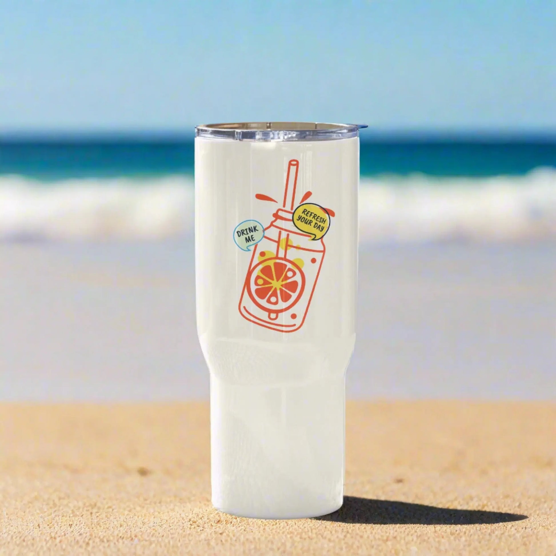 High-Grade Sustainable Stainless Steel Refresh Travel Mug With a Handle - Novo Fusion