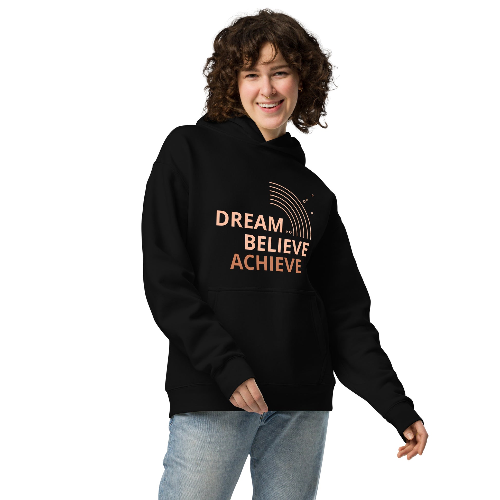 Extra Soft Premium-Quality Cool Design Fashion Sustainable Dream Believe Achieve Men Women Unisex Oversized Hoodie - Novo Fusion
