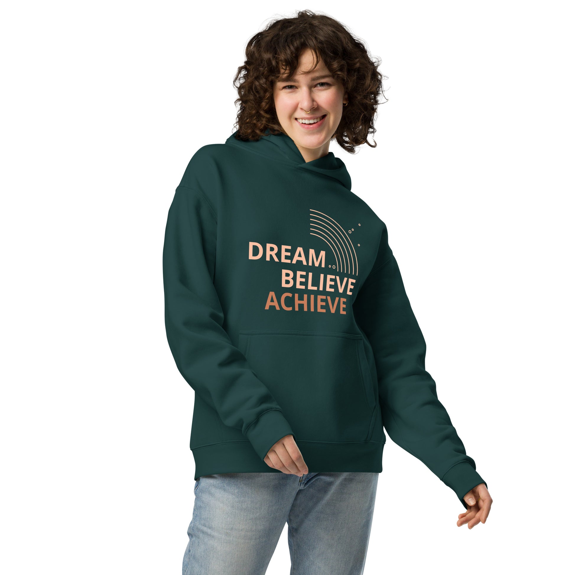 Extra Soft Premium-Quality Cool Design Fashion Sustainable Dream Believe Achieve Men Women Unisex Oversized Hoodie - Novo Fusion