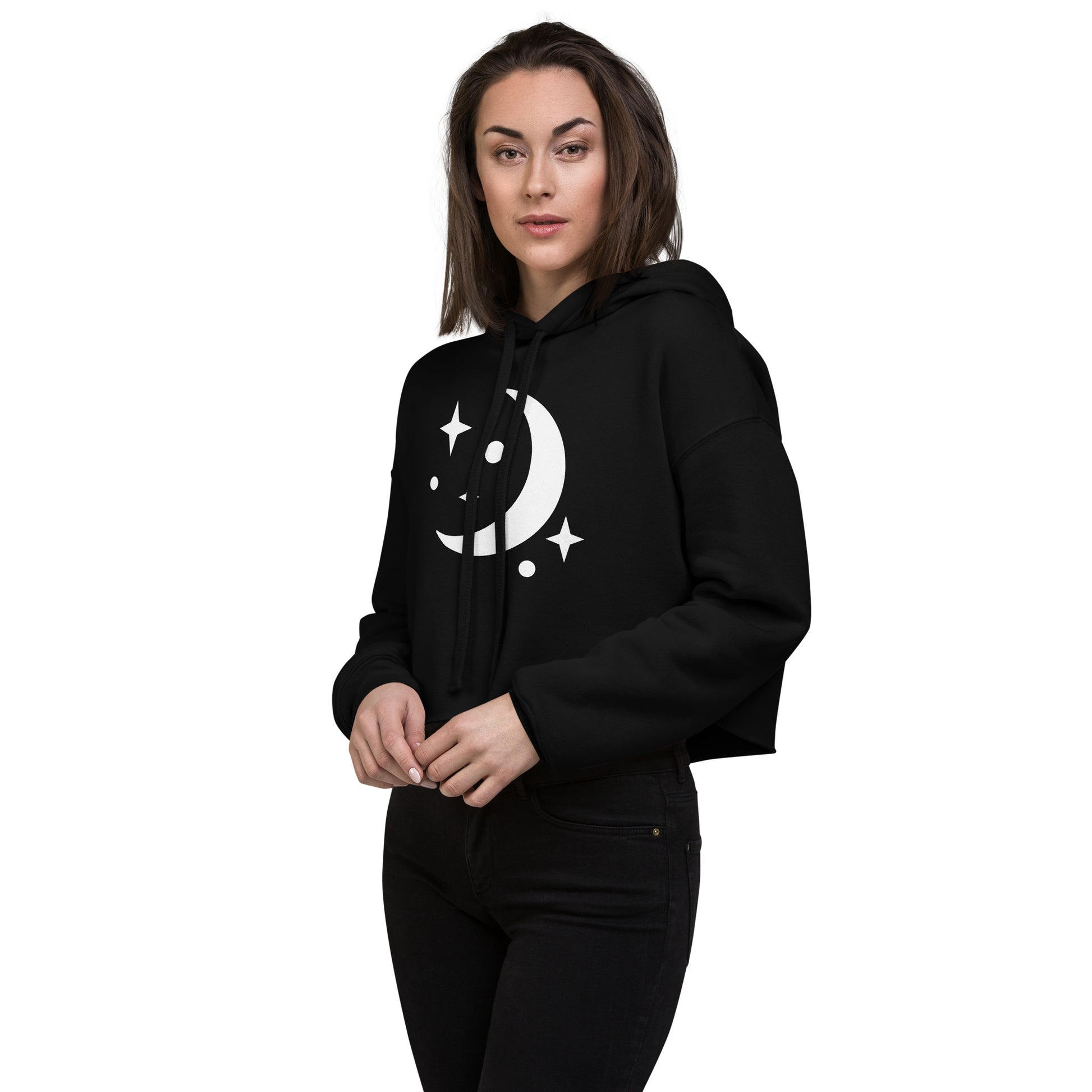 Premium Luxury Fashion Sustainable Night Sky Crop Hoodie - Novo Fusion